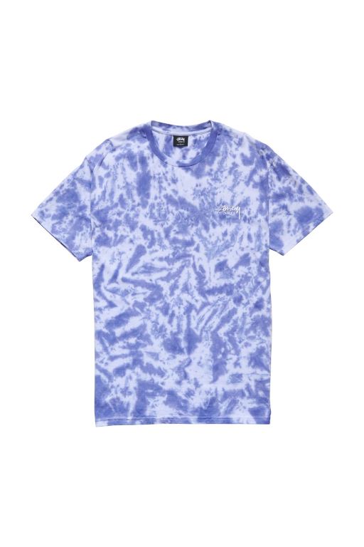 Stussy Mens Designs Tie Dye T Shirt Blue - LNJMA9604